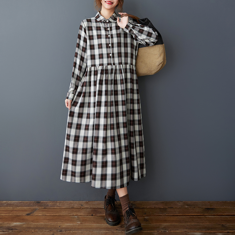 Korean Style A Line Shirt Dress - فستان نسائي طويل بقصة A-Line بتصميم