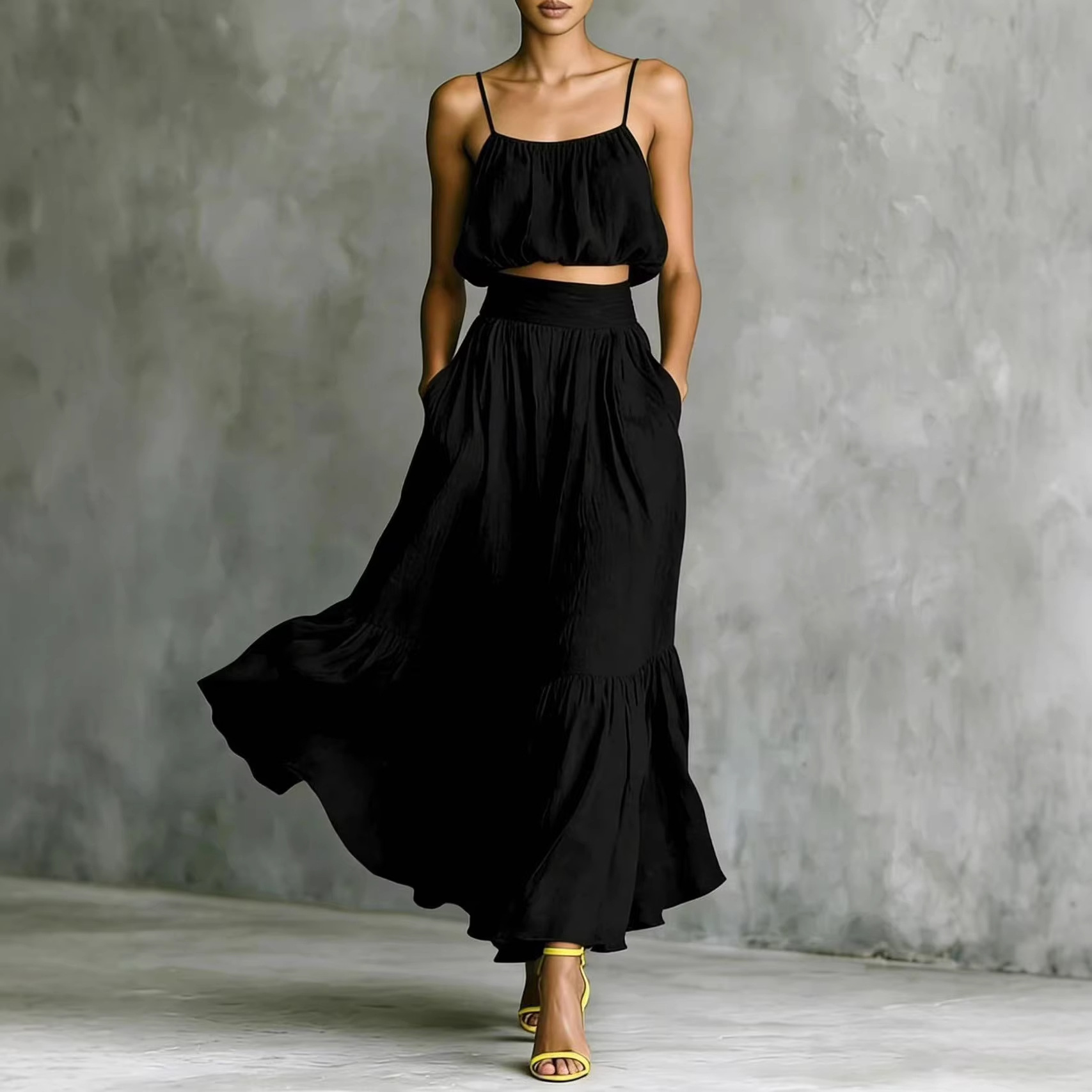 طقم صيفي نسائي من قطعتين: توب  - مراجعة Boho Summer Beach Maxi Dress وسعره