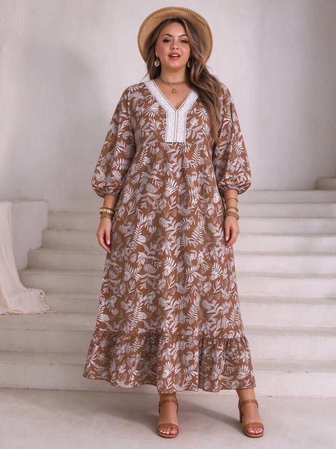 فستان ماكسي نسائي بمقاسات كبير - مراجعة Boho Summer Beach Maxi Dress وسعره