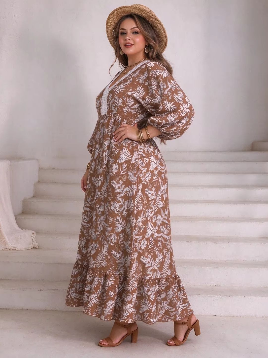 فستان ماكسي نسائي بمقاسات كبير - مراجعة Boho Summer Beach Maxi Dress وسعره